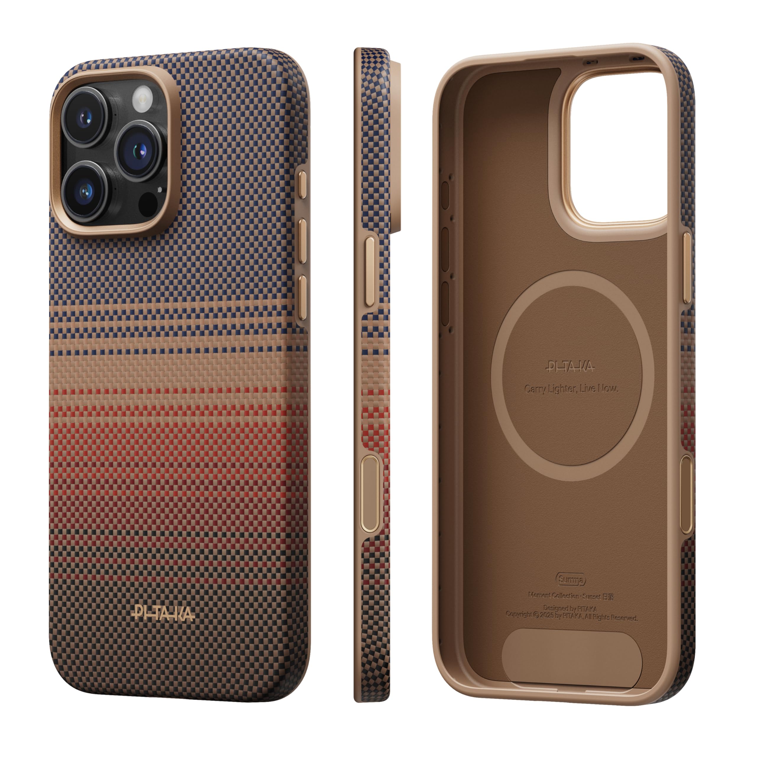 pitaka 全面保護 強化版 iPhone16 pro max （サンセット） Amazon.com: pitaka for iPhone 16 Pro Max Case Compatible with